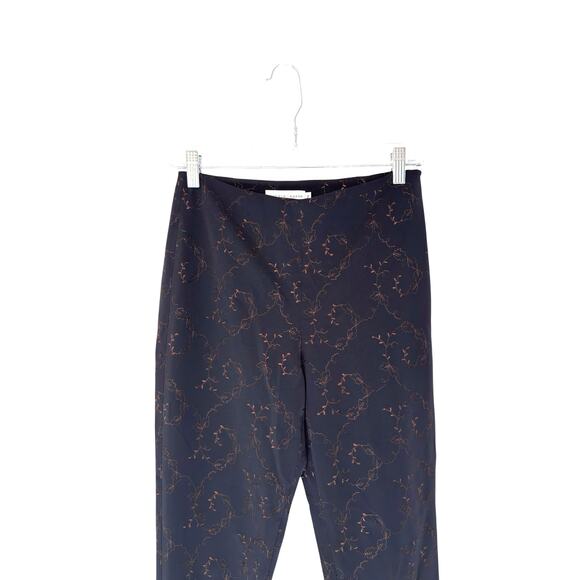 Garfield & Marks Audrey Embroidered Pants Black Office Work Straight Leg Size 2 - Picture 3 of 13